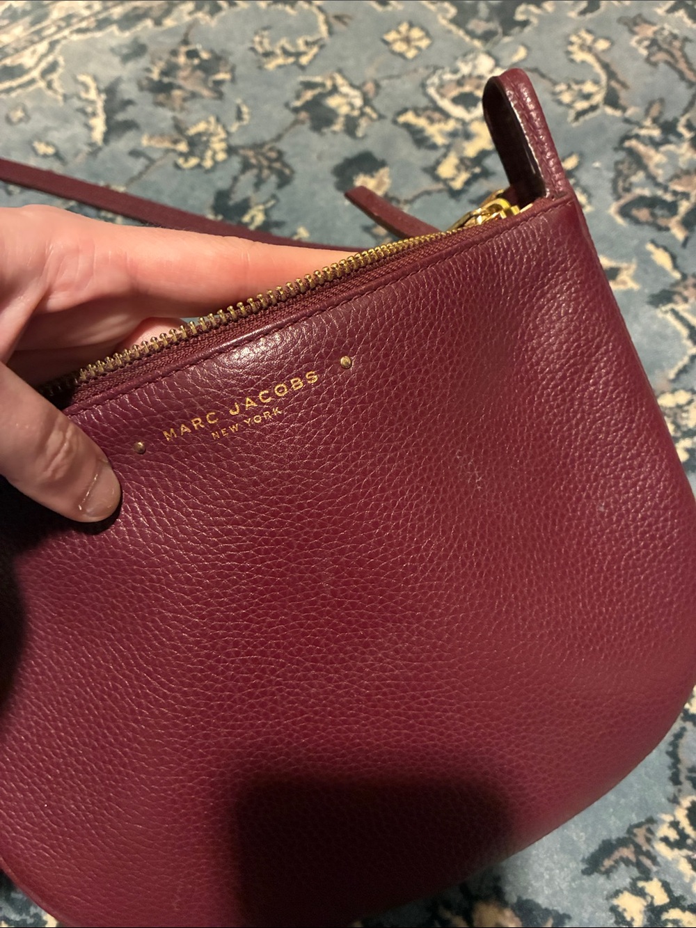 Marc Jacobs 2010s Leather Crossbody Saddle Bag in Burgundy - Picture 2 of 12